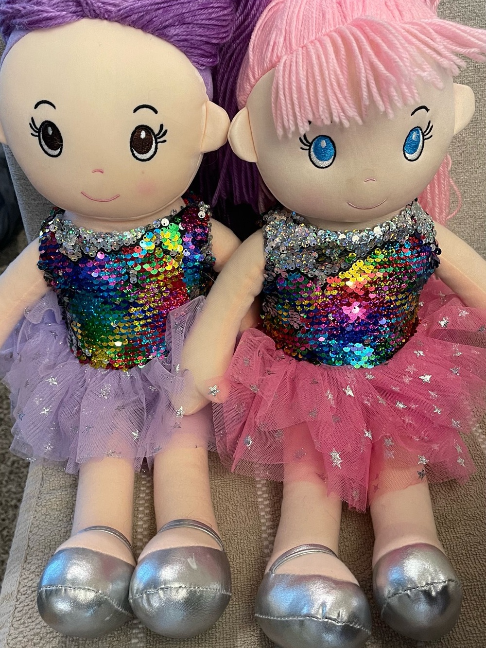 My Lovely Stuffed Toys Plush Ballerina Rag Dolls with sequins , 20in. Soft Dolls